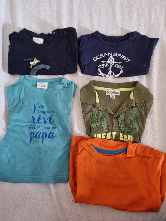 Lot de 5 T shirts 6 mois