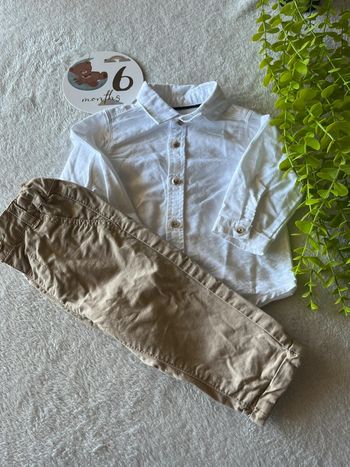 Très belle ensemble chemise chino bébé garçon
