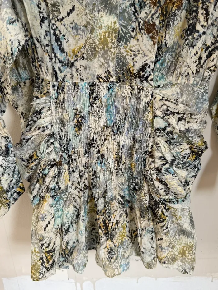 Robe IRO imprimée bleu vert - photo numéro 8