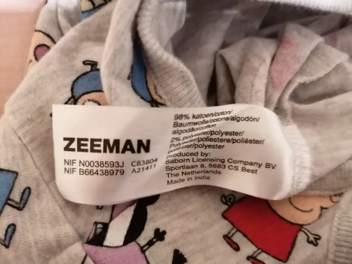 Lot pyjama 3 mois peppa pig zeemann et tex - photo numéro 9