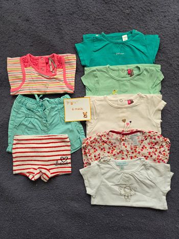 Lot tee-shirts & short été fille 6 mois