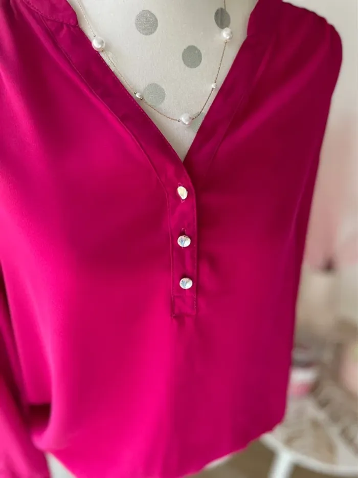 Blouse manches longues fuchsia, 36 neuf - photo numéro 3