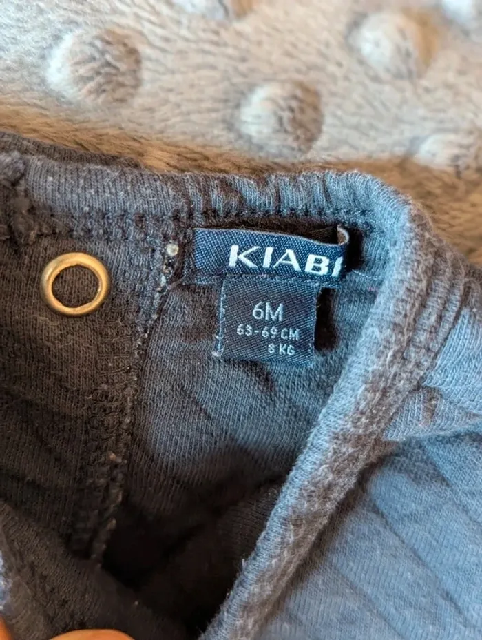 Pyjama matelassé bébé 6 mois Kiabi #chaud #molleton #chat #pyjama - photo numéro 3