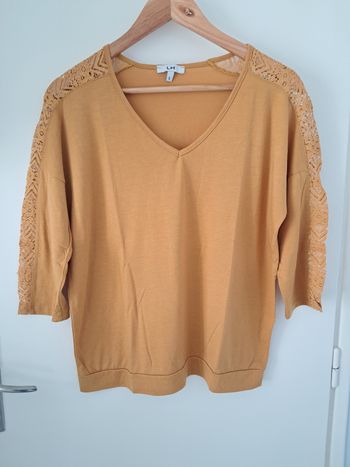 Tee-shirt manche 3/4 taille S moutarde 