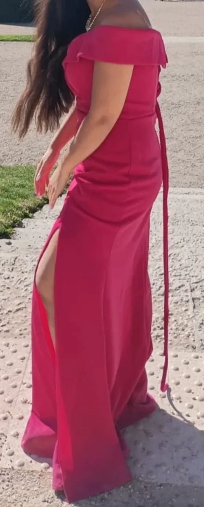 Robe longue de soirée rose Taille M - photo numéro 5