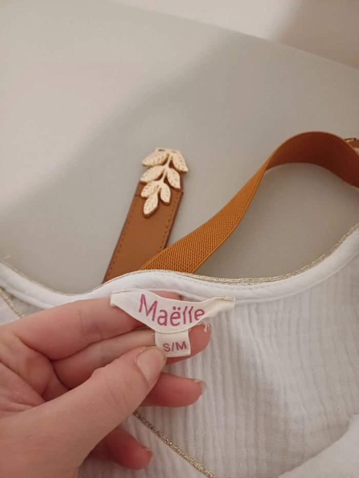 T-Shirt blanc avec cœurs dorés Maëlle taille S/M 36/38 - photo numéro 9