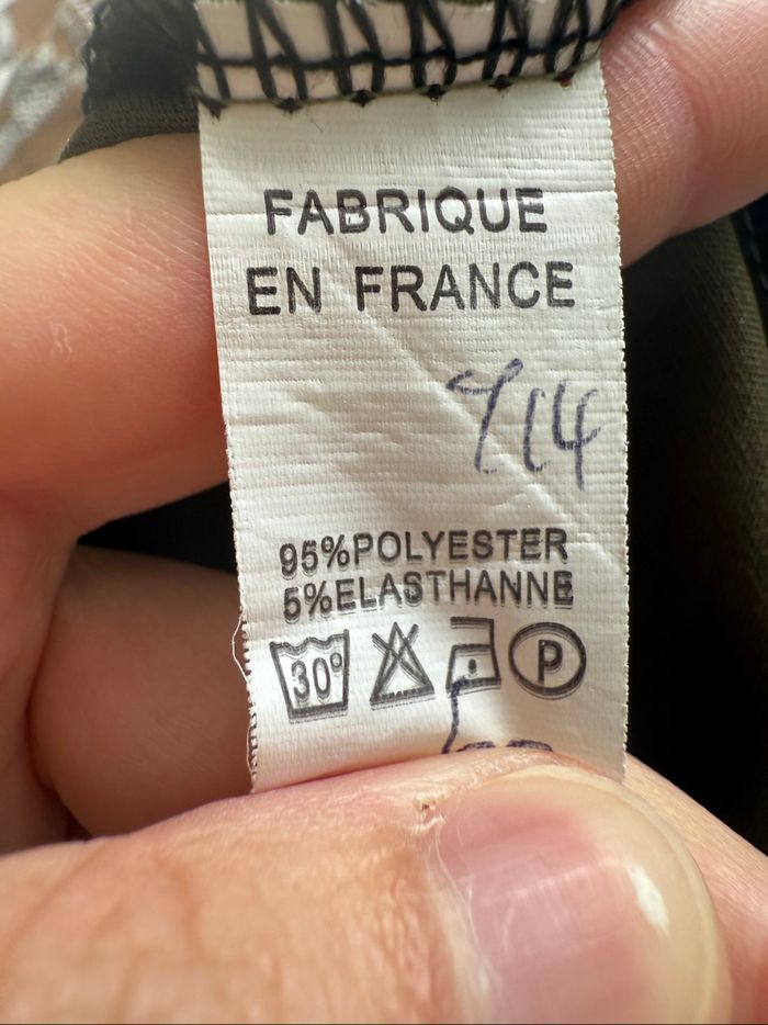 Blouse manches longues kaki blanc taille 36 S - photo numéro 5