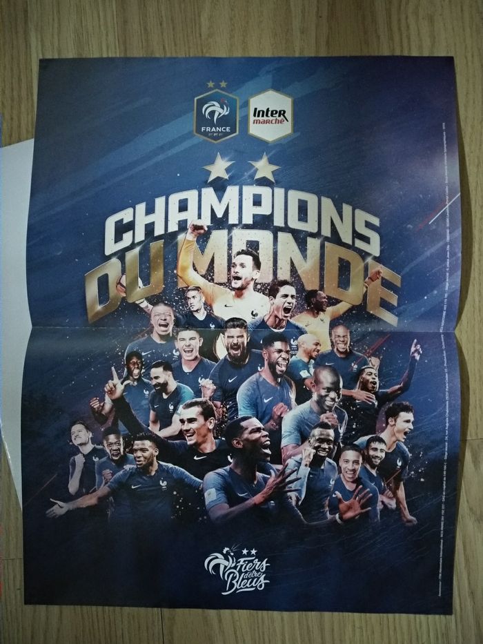 2 posters Champions du Monde Fiers d'être Bleus FFF Intermarché - photo numéro 2
