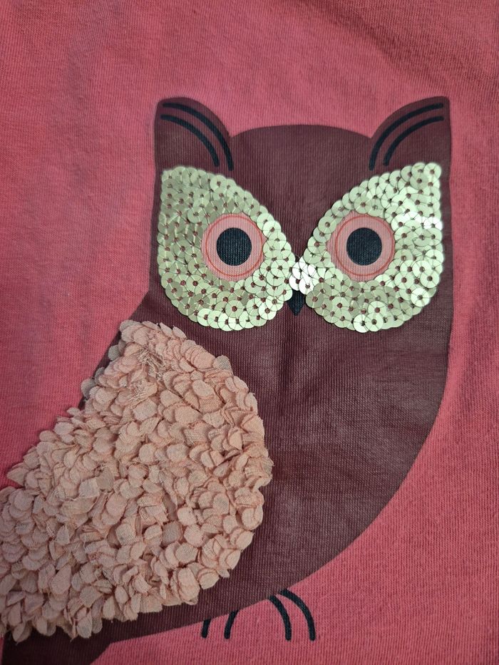 T-shirt longue manche hibou 3 ans 98cm - photo numéro 2