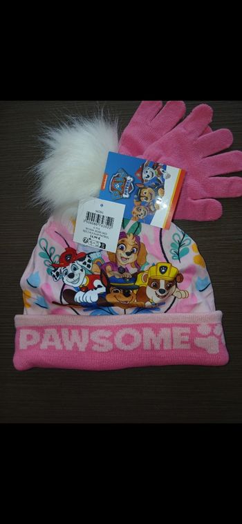 bonnet gant fille pat patrouille 6/8 ans