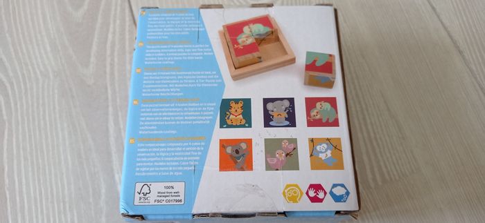 Puzzle 4 cubes en bois - photo numéro 2