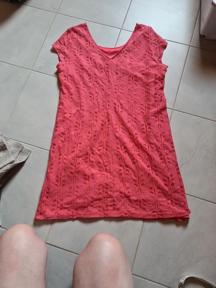 Robe rose dentelle doublée 42 FR