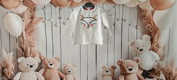Haut fille manche longue blanc motif renne Orchestra 6 mois