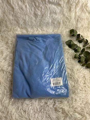 Robe de chambre maille fantaisie gaufrée bleu azur taille M