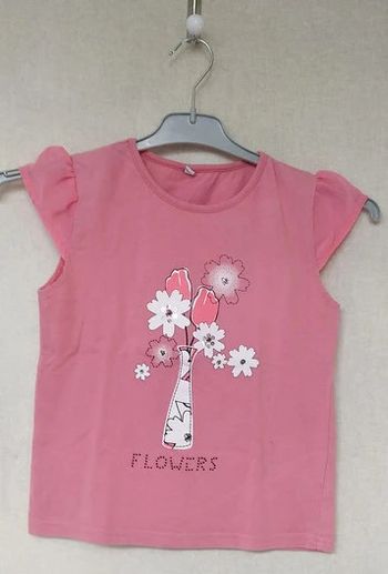 t-shirt rose imprimé fleur 10 ans