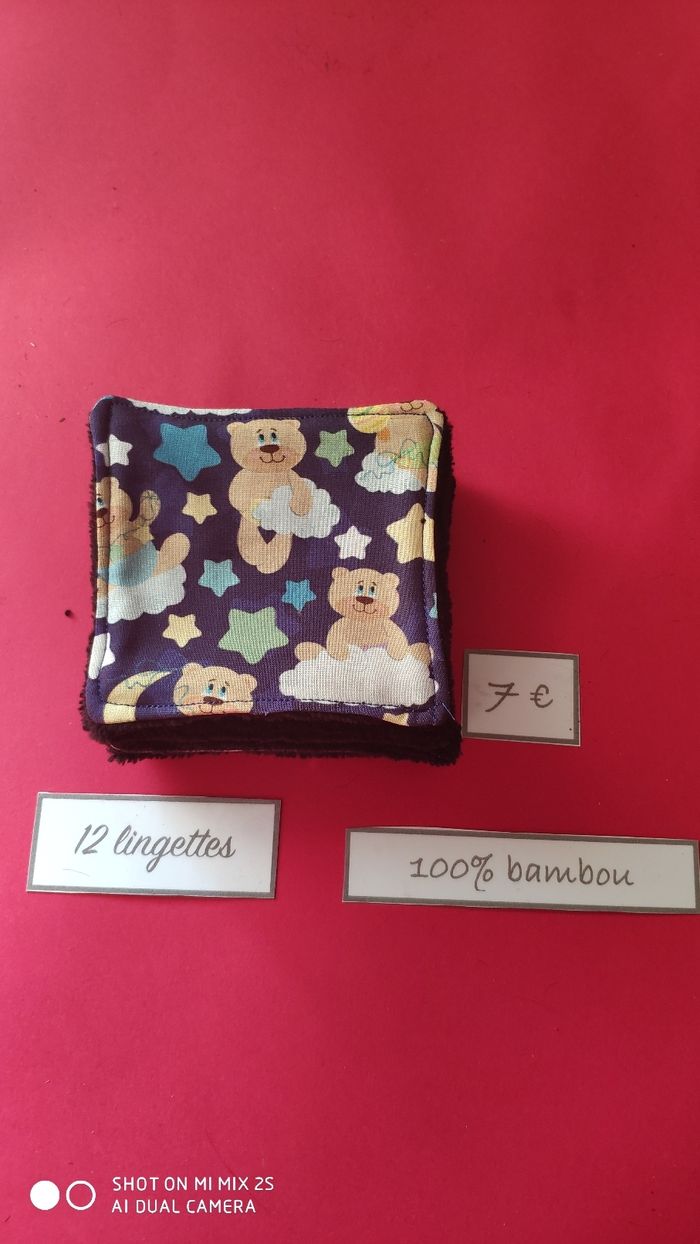 12 lingettes lavables, neuf