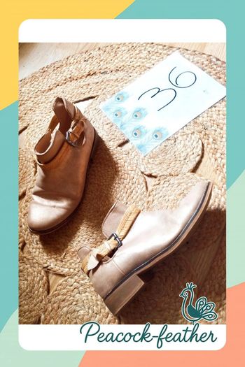 Bottines beige dorées 36 zara