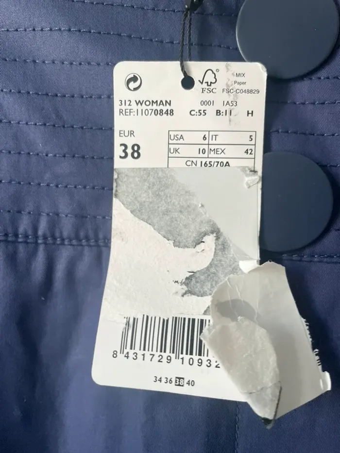 Pantalon large enduit bleu - photo numéro 5