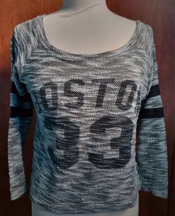 Pull gris léger style base-ball taille M