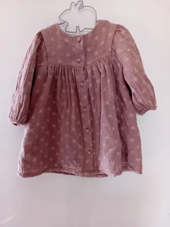 Robe courte toutes saisons en gaze de coton