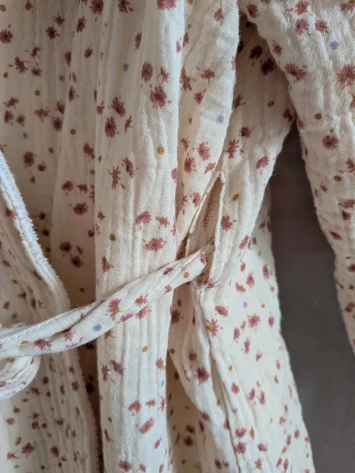 Peignoir de bain en gaze de coton - photo numéro 5