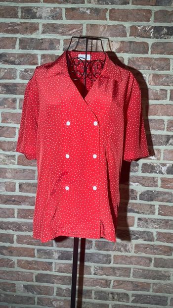 Chemisier rouge à poids blancs Rositta S/M