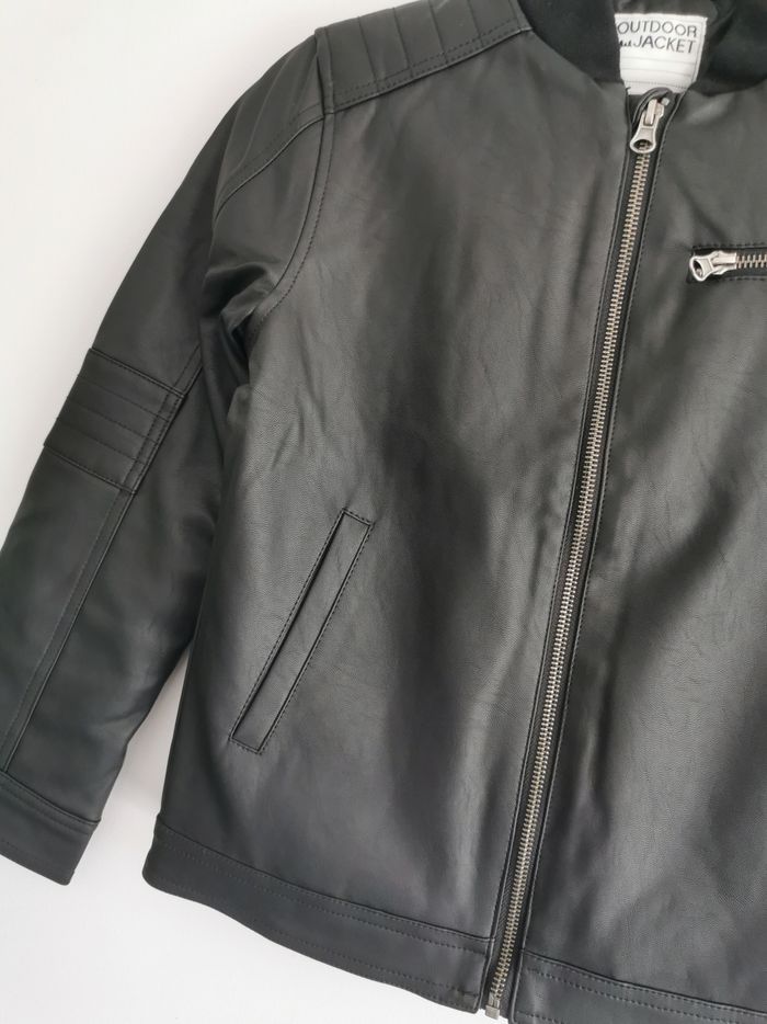Blouson noir esprit motard Vertbaudet 8 Ans - photo numéro 4