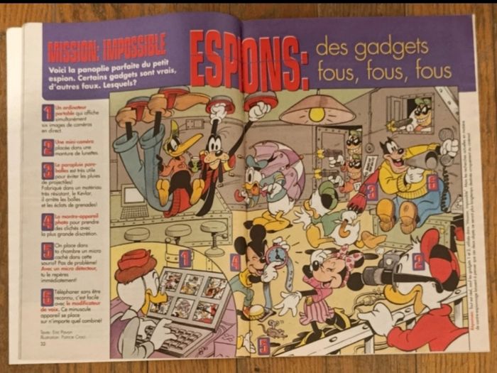 Ancien journal de mickey avec 4 fiches jeux + poster jeu N°2315 de 1996 vintage - photo numéro 7