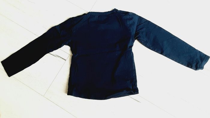Vêtement fille tee-shirt manches longues bleu marine Love super U taille 4 ans - photo numéro 3