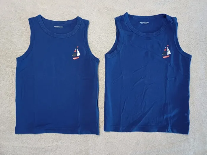 Lot de 2 tee-shirt bleu Verbaudet 5 ans (réf perso V95)(familleac72)