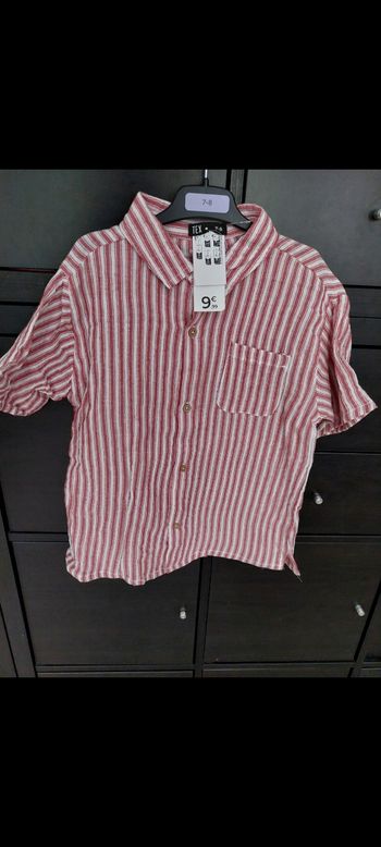 Chemise rouge et blanche garçon 7/8ans
