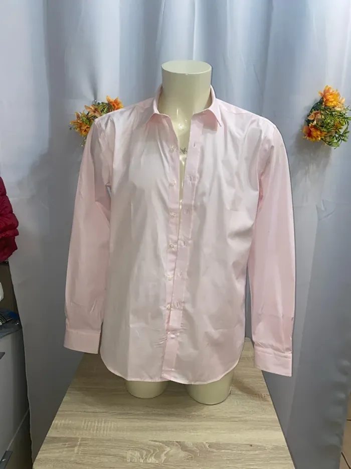 Chemise cintrée rose pâle coton Café Coton taille L neuve - n5p