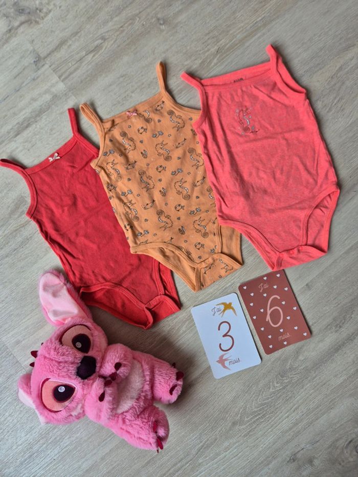 Lot de 4 bodies bretelles kiabi 36 mois