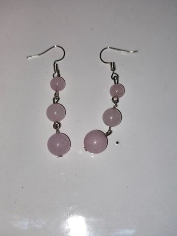 Boucle d'oreille Quartz rose
