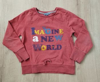 Pull fille orange corail écritures taille 8 ans Lisa Rose