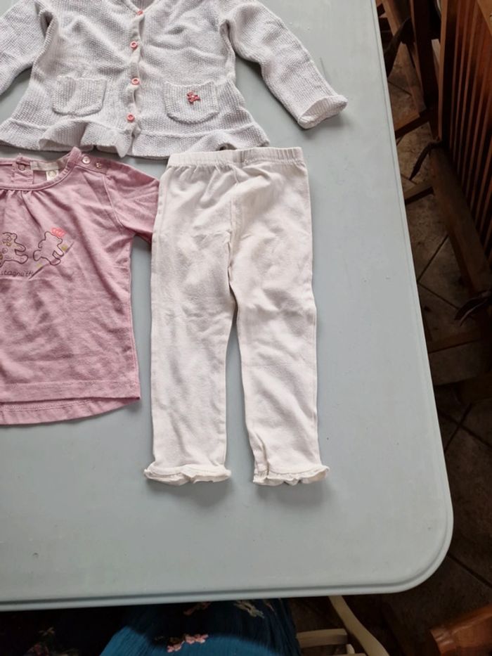 Ensemble leggings +tee-shirt manches longues +gilet - photo numéro 3