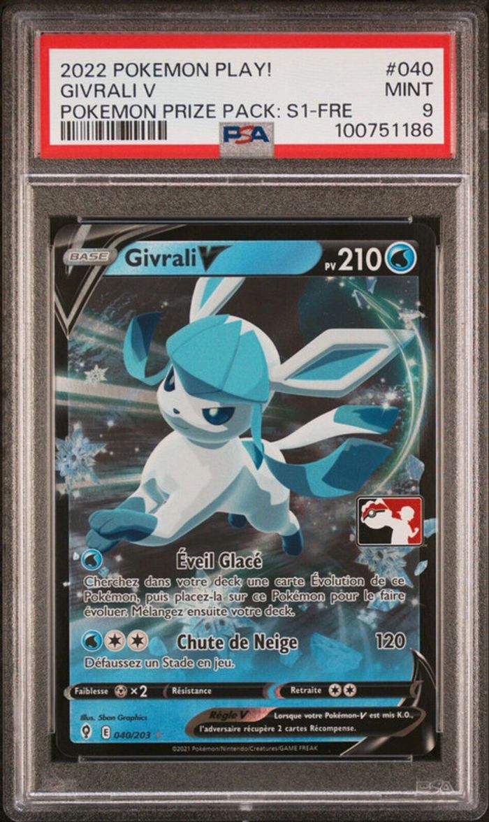 Carte Pokémon Givrali Stamp 040/203 - PLAY! - Fr - Evolution Céleste POP 1 PSA 9