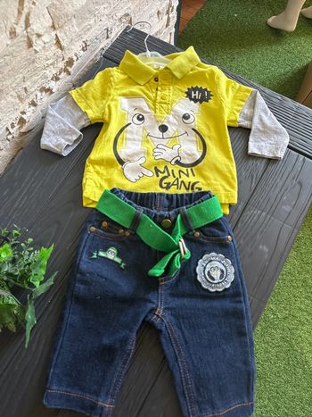 Ensemble bébé garçon 3 mois pantalon et manches longues