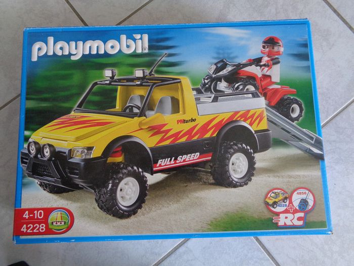 Pick-up et quad de course rouge - playmobil 4228
