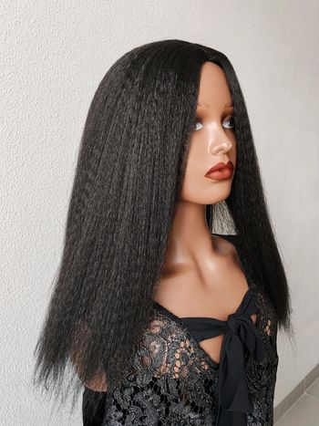 Perruque droite Yaki cheveux crépus