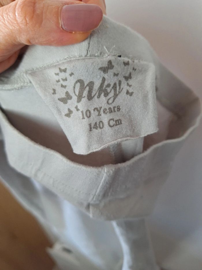 Leggings 3/4 gris clair fille 10 ans - photo numéro 3