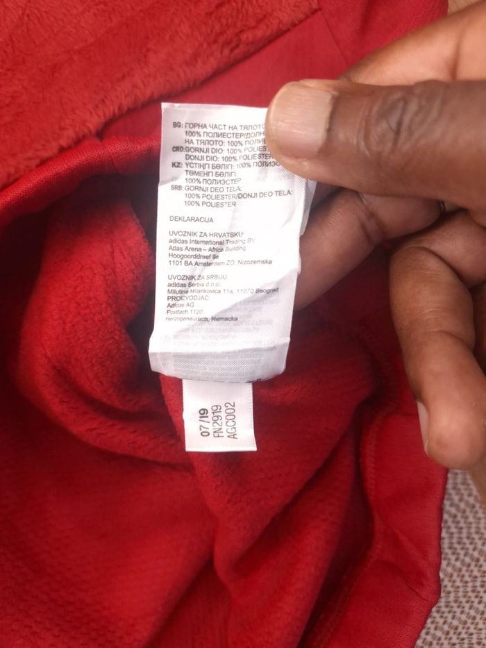Polaire adidas bi matière quart de zip rouge femme - taille S (107) - photo numéro 10
