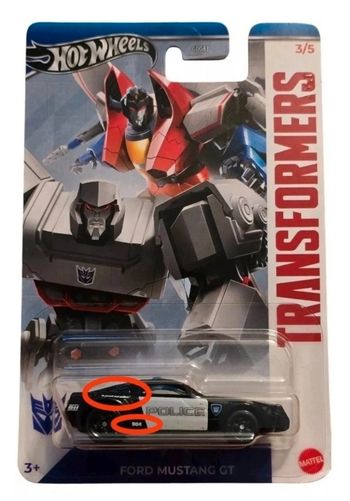 Hot Wheels Transformers Mustang Police Barricade "To Punish And Eslave" RARE