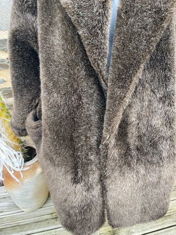 Veste en fausse fourrure marron - Vintage 
