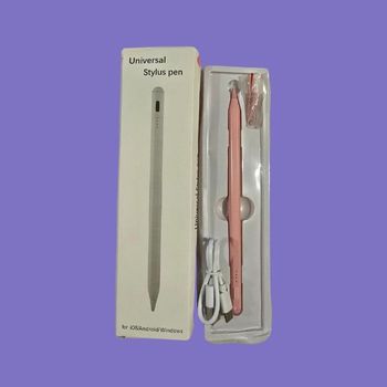 Stylet Actif Universel Stylus Pen Rechargeable Compatible iOS Android Windows Rose Neuf Avec Étiquette