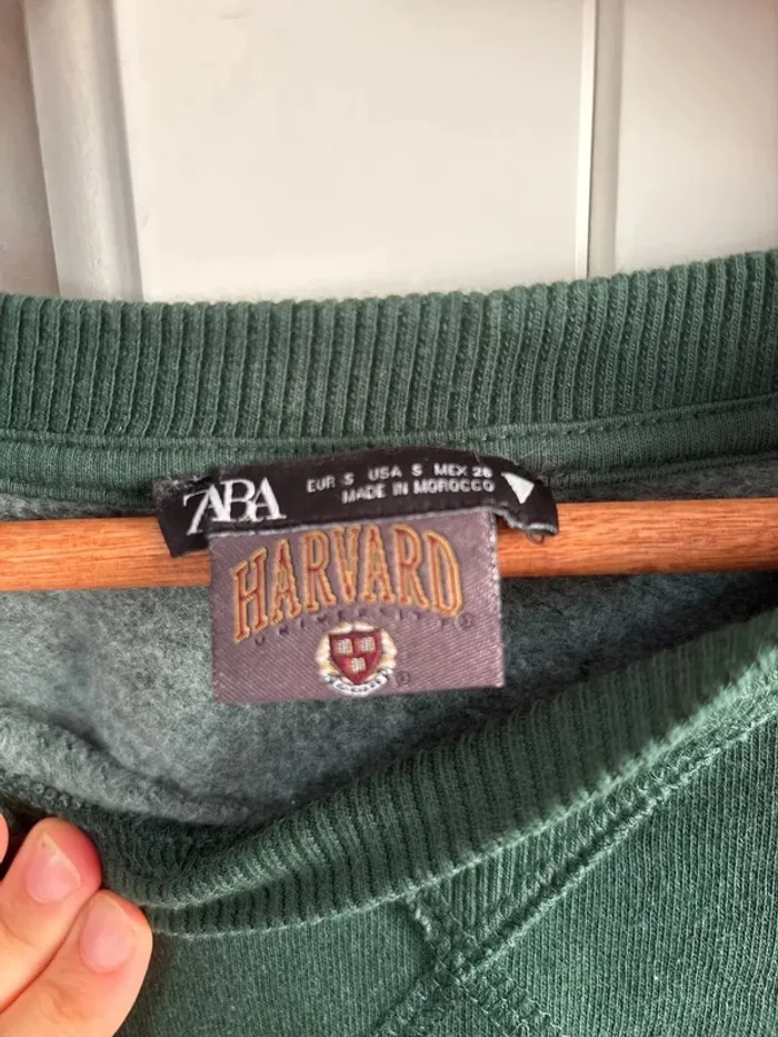 Pull Harvard Zara vert taille s - photo numéro 2