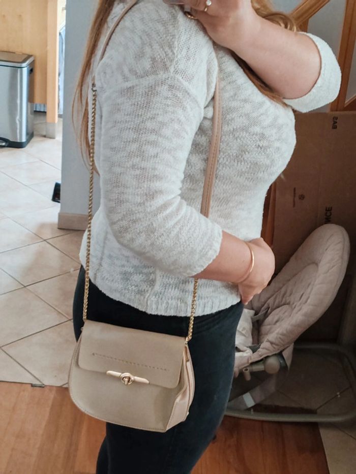 Sac pochette beige