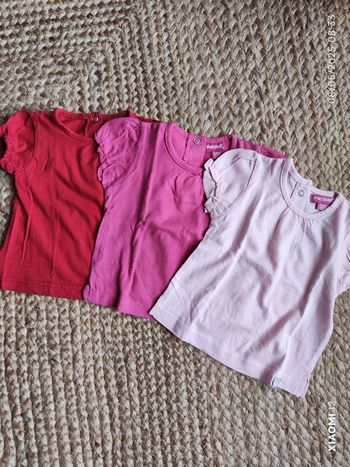 Lot 3 tee shirt MC bébé 6 mois