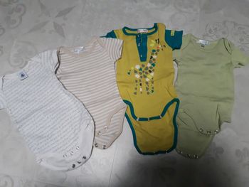 Lot 4 bisous manches courtes bébé mixte fille garçon petit bateau girafe rayé 3 mois