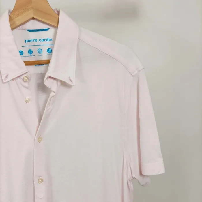 Chemise rose pâle manches courtes Pierre Cardin – modern fit – taille L A1009 - photo numéro 4